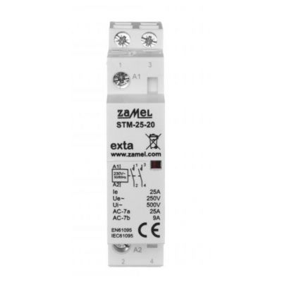 Stycznik modułowy instalacyjny 25A 2xNO 230V AC STM-25-20 ZAMEL (EXT10000288-WUN)